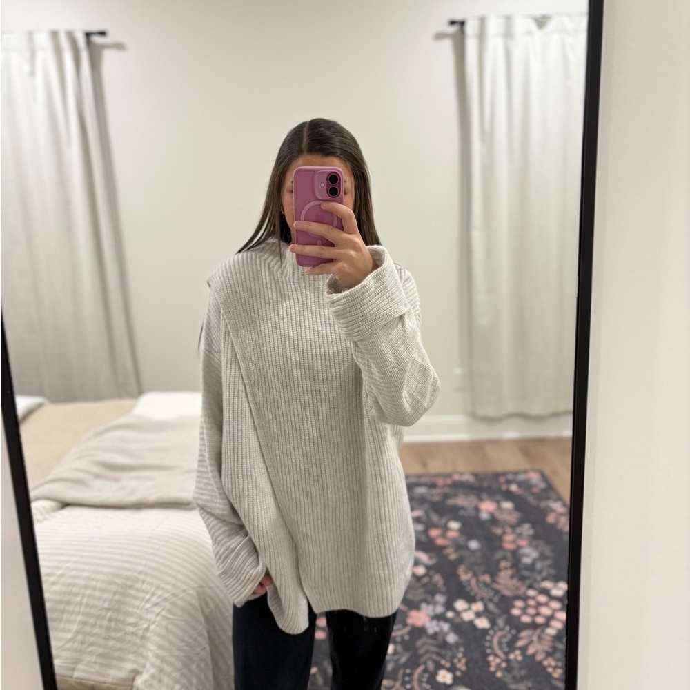 Athleta Azelea Mock Neck Wrap Wool Cashmere Size Large